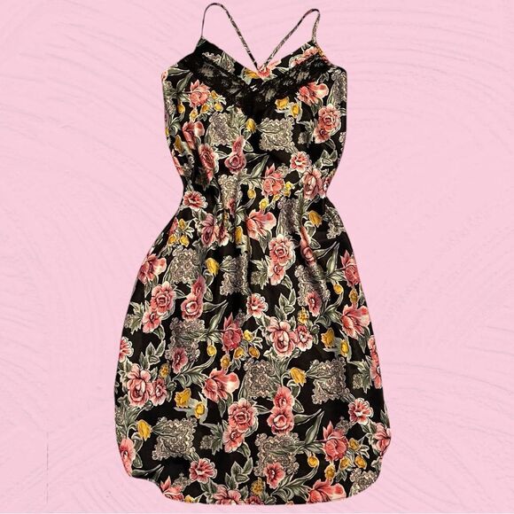 Vintage floral satin midi slip dress - Picture 11 of 14